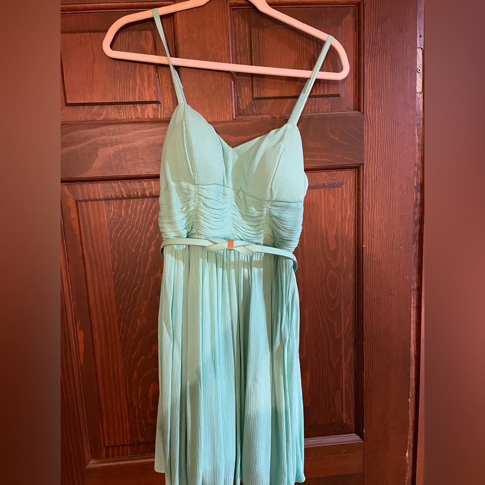 Candies sea foam green dress with belt. Size medium. Worn twice